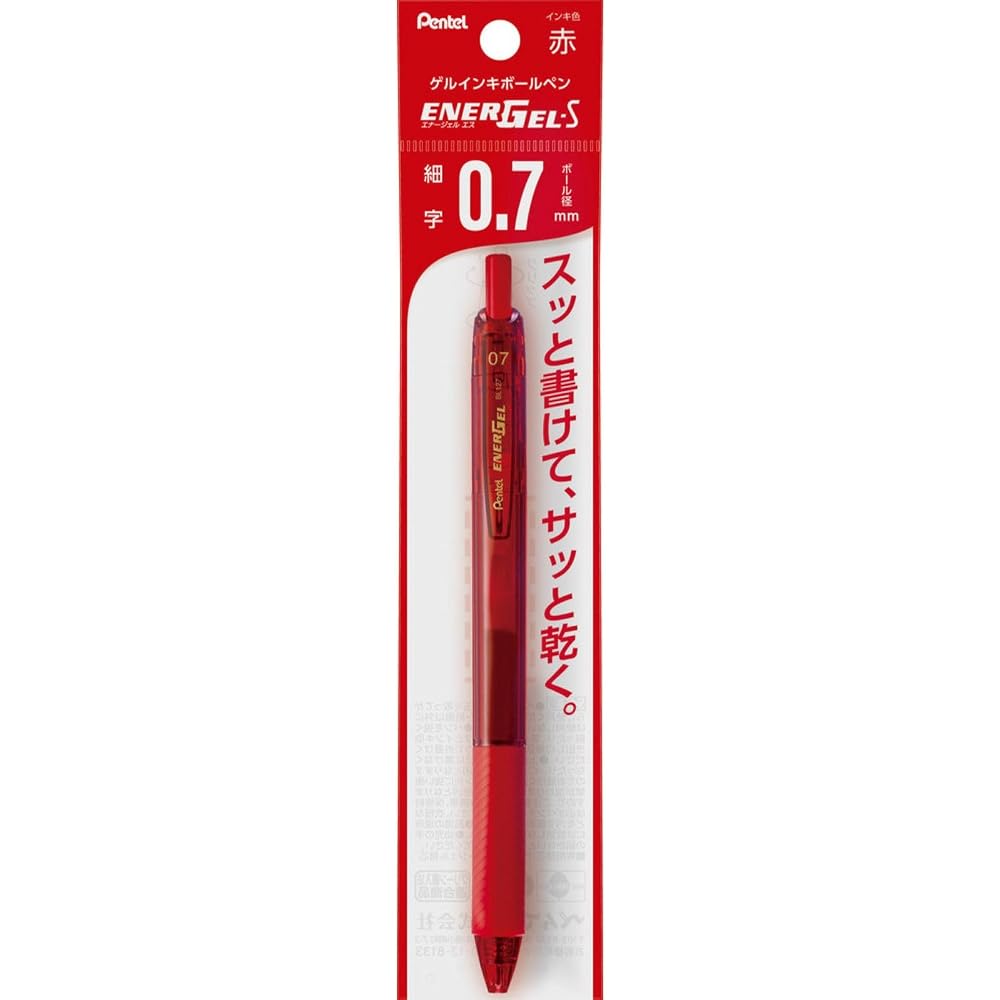 Гелевая шариковая ручка Pentel Energel S 0,7 мм Красная XBL127-B