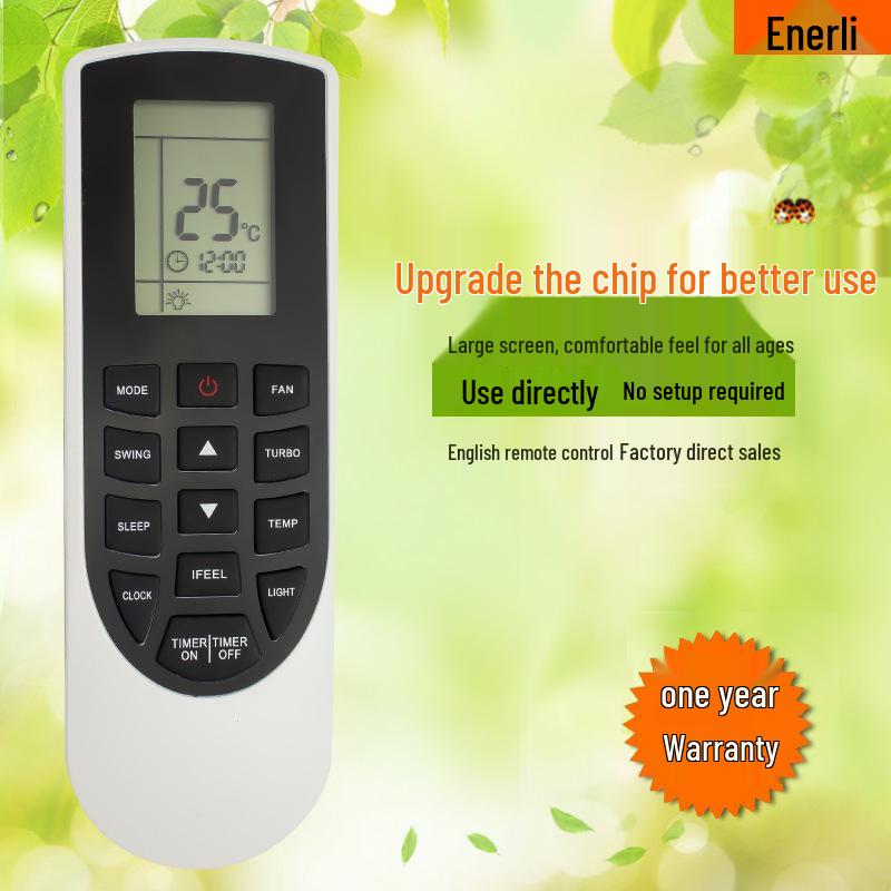 ENERLIP English Remote Control for Gree Air Conditioners (Model YAN1F1) чёрный