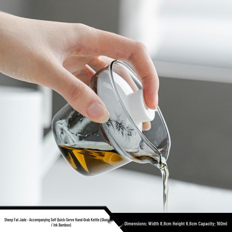 Xi Shi Jade Porcelain Teapot - Ink Wash Style Ceramic Pot for Women's Boutique Kung Fu Tea Set.