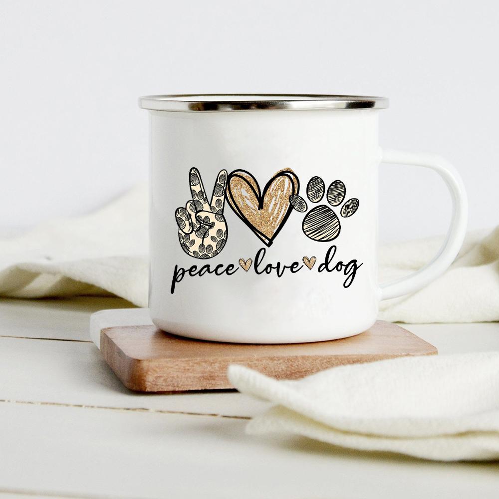 Funny Dachshund Print Creative Enamel Mug Coffee Wine Mugs Cartoon Dogs Paw Party Drink Beer Juice Milk Cups Gifts for Lover Dog