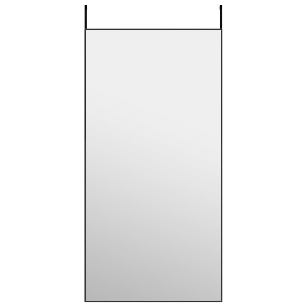 Door Mirror Black 50x100 cm Glass and Aluminum