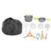 Outdoor Portable Cookware Kit Pot Pan Bowl Spoon Camping Hiking Hunting Accessory (Green)