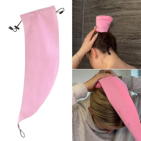 1/2/3/4/5Pcs Waterproof Hair Sleeve Styled Hair Protection Crown Quick Root Washing Shower Cap Travel Friendly Ponytail Long Hair Cover