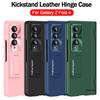With Front Screen Glass For Samsung Z Fold 4 Cases Leather Hinge Holder Cover For Samsung Galaxy Z Fold 4 5g Case Stand Capa