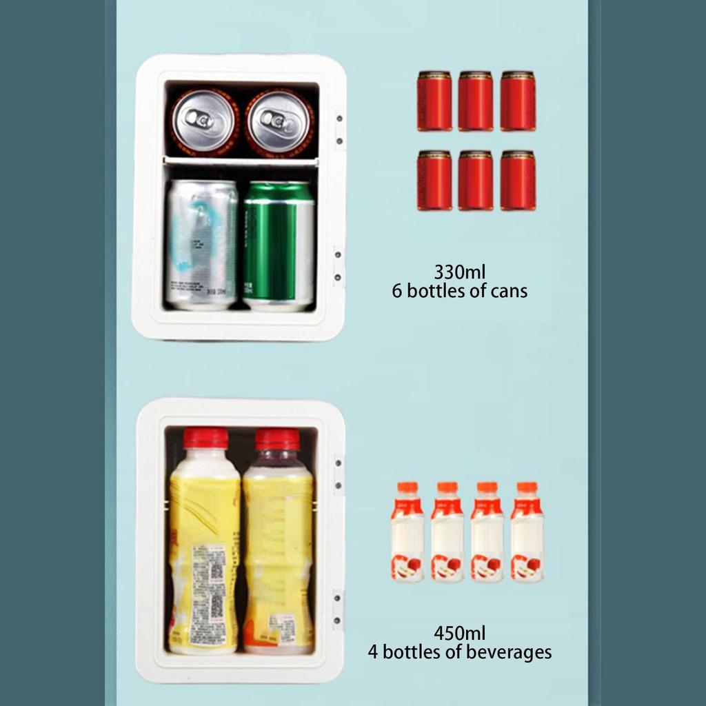 6L Mini Car Refrigerator 12V DC 100~240V AC Electric Portable Beauty Cooler Warmer Freezer US/UK/EU Car Mini Fridge Ice Box