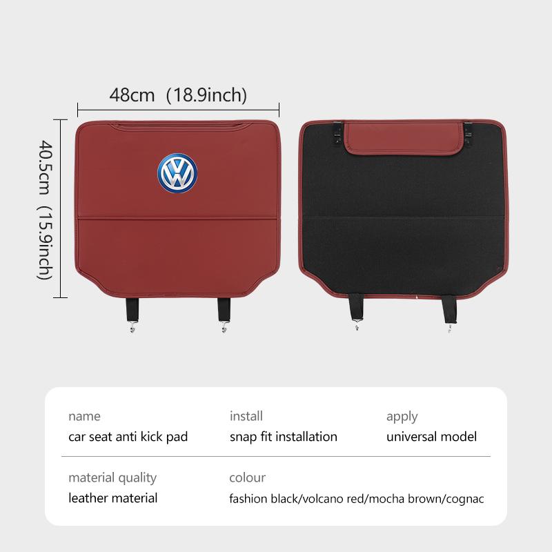 Leather Car Seat Backrest Protection Anti-kick Mat Accessories For Volkswagen VW Scirocco Passat Polo B5 B6 B7 CC Tiguan Sharan Wj0