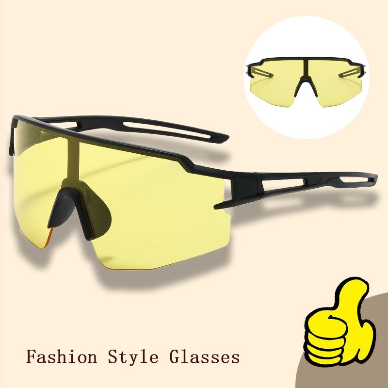 New Fashionable Sports Glasses, Trendy Colorful Cycling Glasses, One-Piece Sunglasses, Outdoor Sunglasses