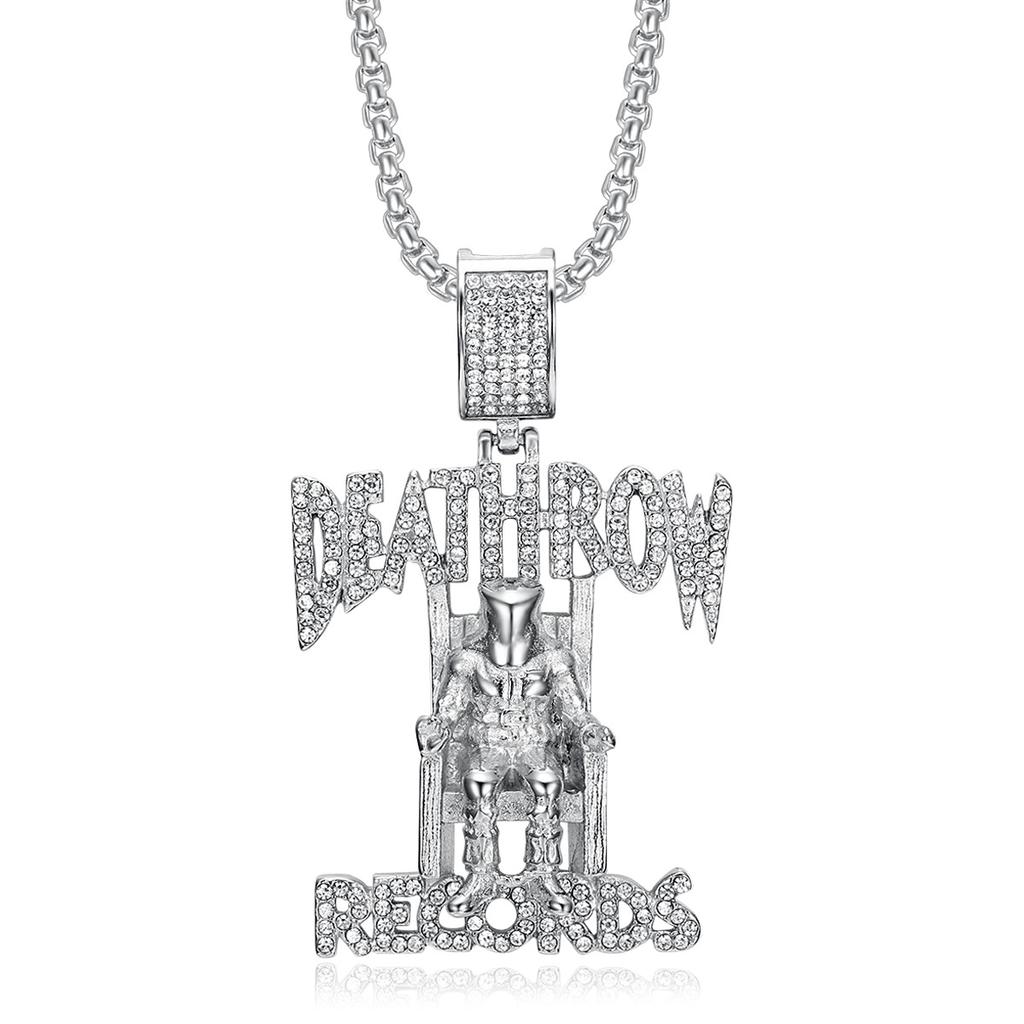 Acero de Titanio Nuevo DEATHROW/RECORDS Colgante de Collar de Prisionero 3D Joyería Hip-Hop de Moda DZ729