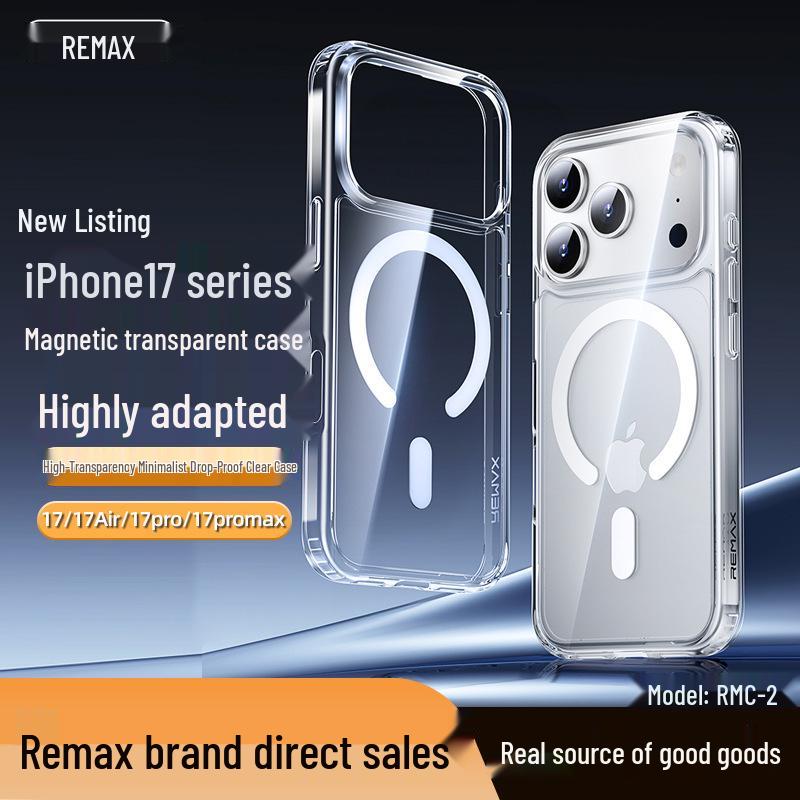 

Remax iPhone 17 Transparent Magnetic TPU Soft Rubber Protective Case iPhone17Air Magnetic Case