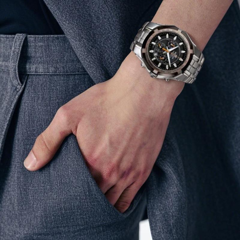 Casio CASIOEDIFICE Series Quartz Movement Stainless Steel Strap Japanese and Korean Watch Men's Watch Black Dial EF-540D-1A5V