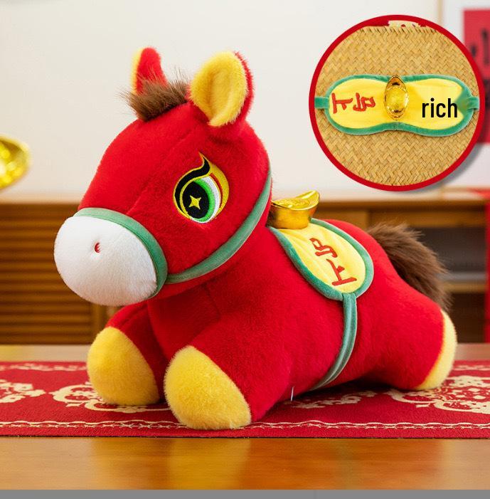 

2026 Year of the Horse Plush Mascot: Fu Ma Wealth Doll for New Year s Celebration & Gifts. 30cm [250g]