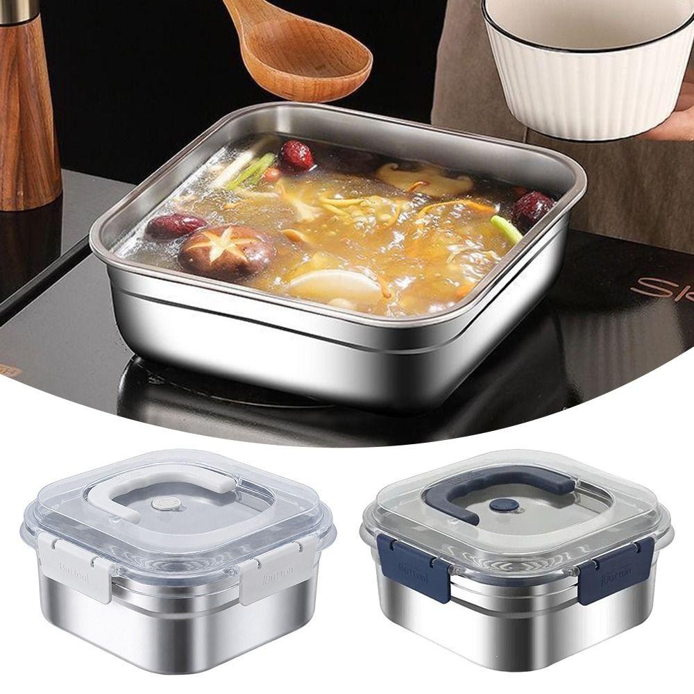 Leakproof Sealed Storage Box Stainless Steel Bento Box Lidded Food Container  Office Worker