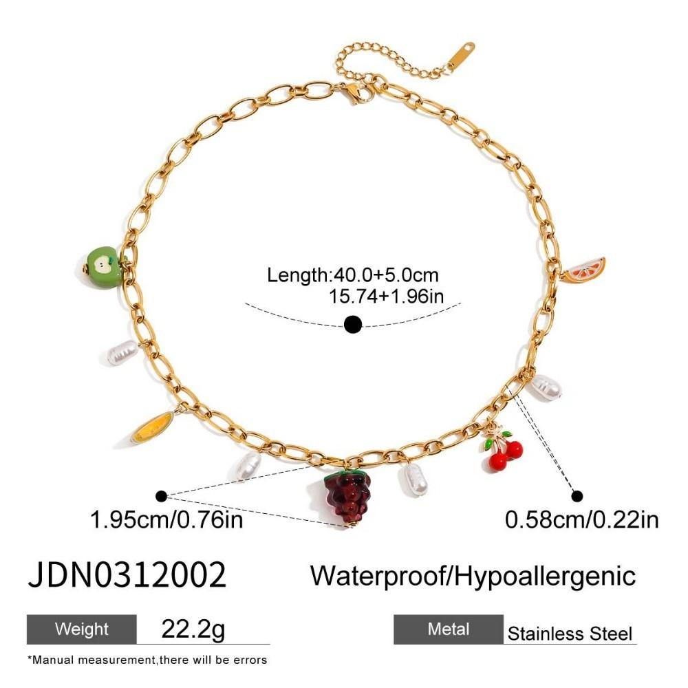 Retro European Style Strawberry Necklace Fruit Series Love Chain Choker Cherry Bracelet  Travel