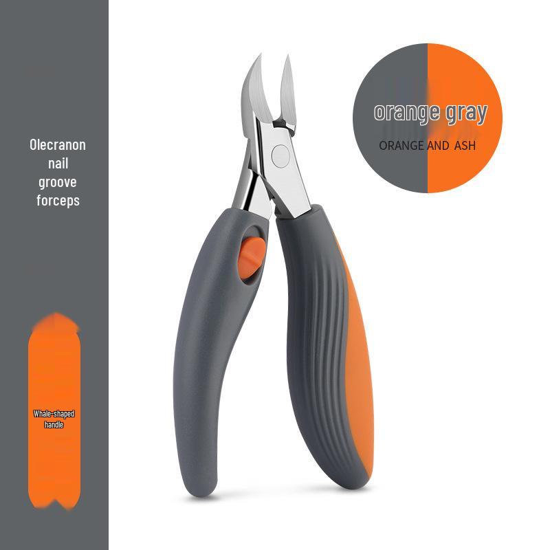 Whale-shaped Thick Nail Forceps for Elderly: Angled Clippers with Nail File Manicure Tool