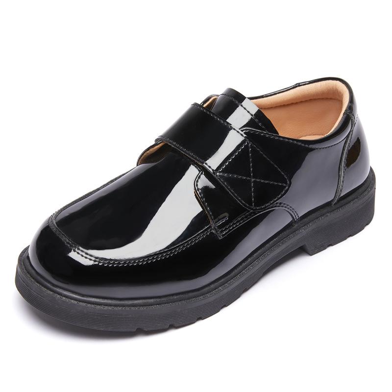 Scarpe nere in pelle da ragazzo - Suola morbida, Stile britannico, Antiscivolo, Perfette per la primavera e l'autunno