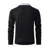 Autumn Men's Casual Button Lapel Solid Color Long Sleeved Polo Shirt
