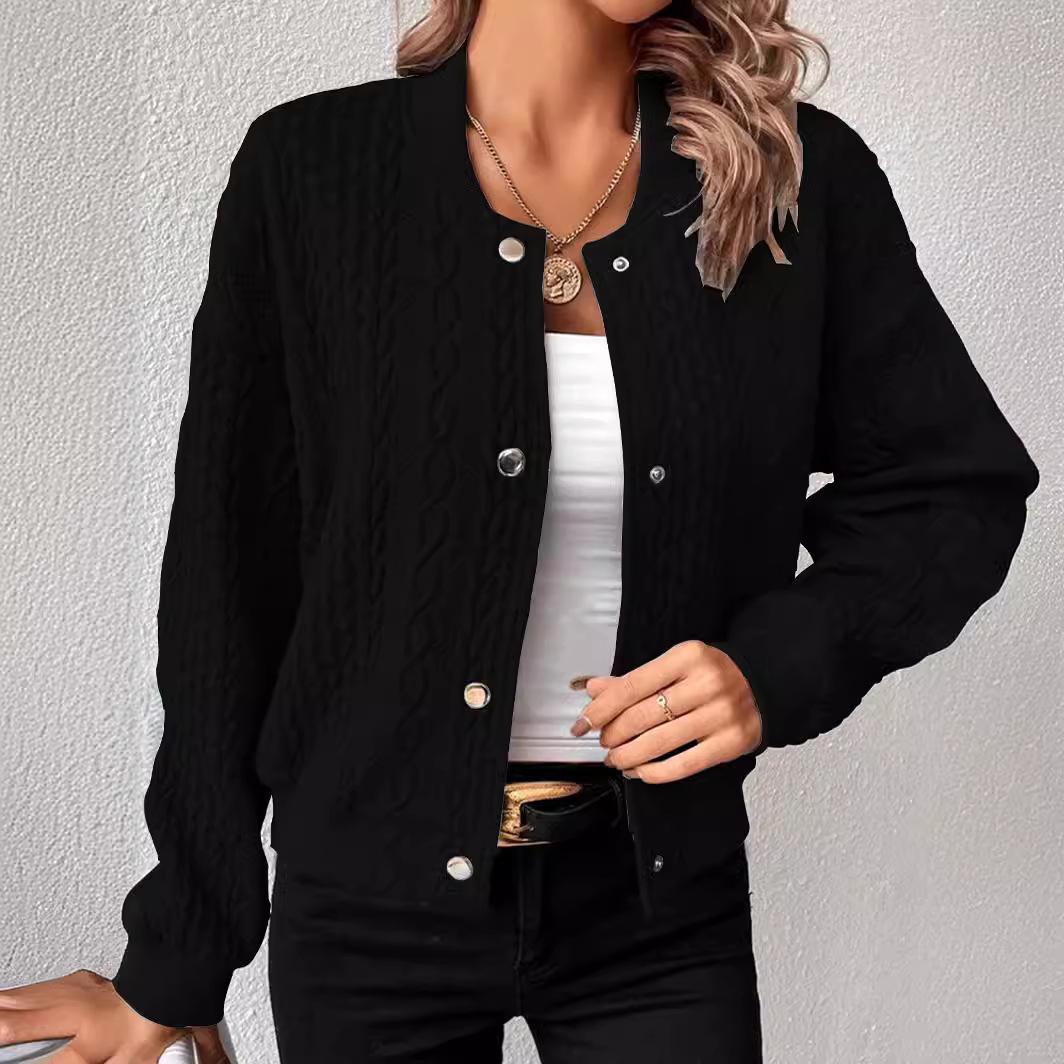 

Жіночі повсякденні куртки з бейсбольним коміром із довгим рукавом і блискавкою спереду, верхня частина верхнього одягу XS чорний