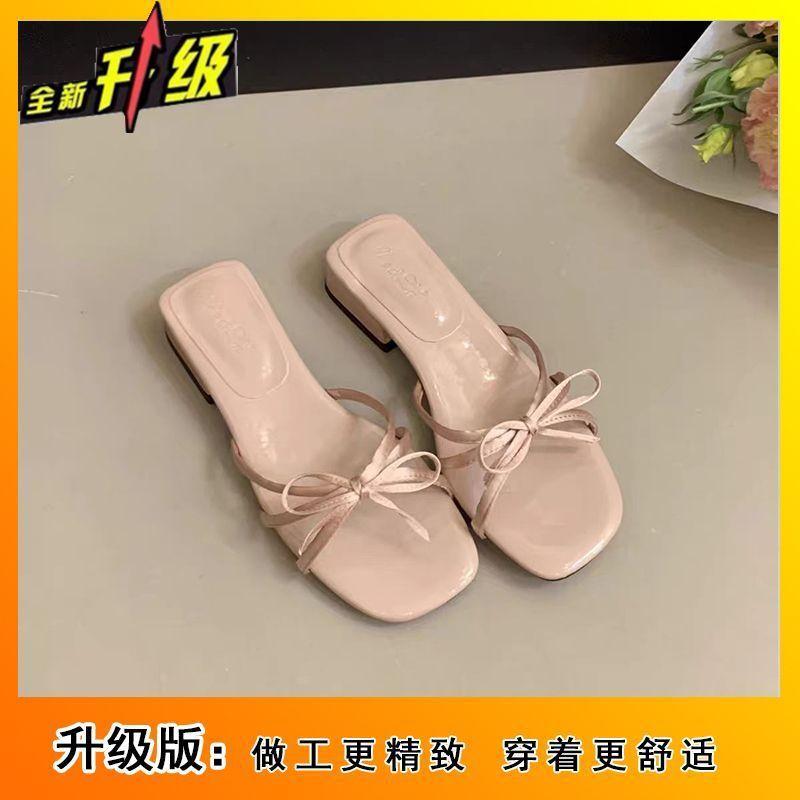With Skirts, Beautiful Women's Cool Slippers 2025 Gentle Bow Open-toed Slippers Women's Summer Wear