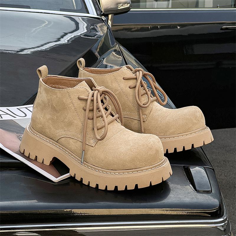 Large Size Men's Casual Tooling Work Boots Original Leather Shoes Cowboy Platform Desert Boot Outdoors Autumn Winter Ankle Botas