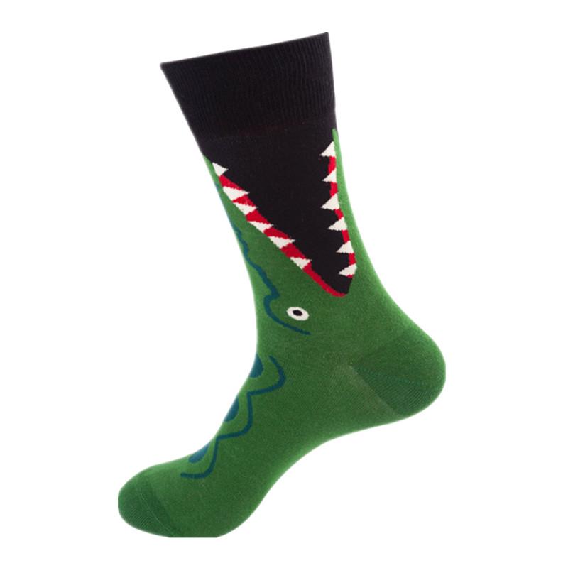 Hundreds Fashion Business Men 100% Cotton Happy Lattice Socks Unisex Boys Combed Hip Hop Street Skateboard Funny High Sox Set