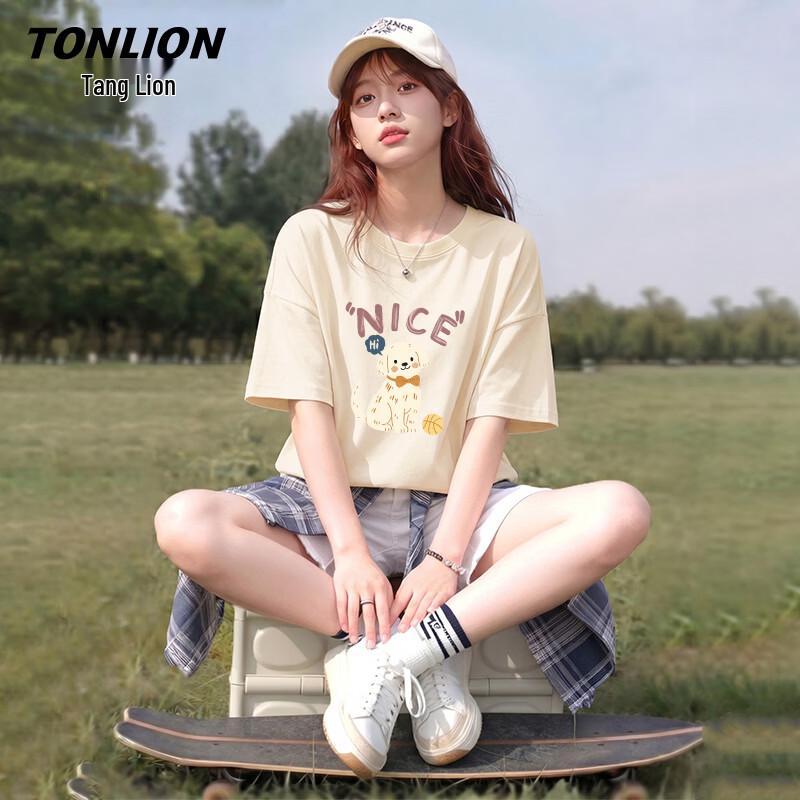 TonLion Women s Hello Puppy Cotton T-Shirt S