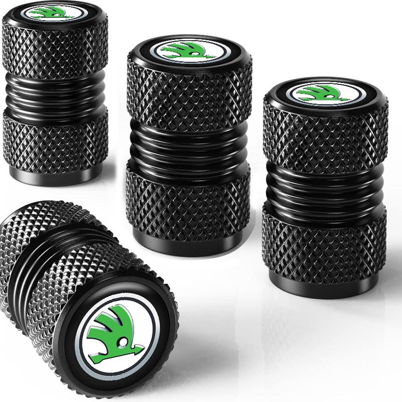 4pcs Metal Car Wheel Tire Valve Caps Stem Case TY17 Covers Accessories For Skoda S Kodiaq Octavia 2 3 Yeti Karoq Rapid Fabia VII A5