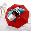 1pc Shark Attack Auto Open/Close Cute Umbrella with One-Touch Button, Compact Folding Canopy, Sturdy 8-Rib Windproof Design -036
