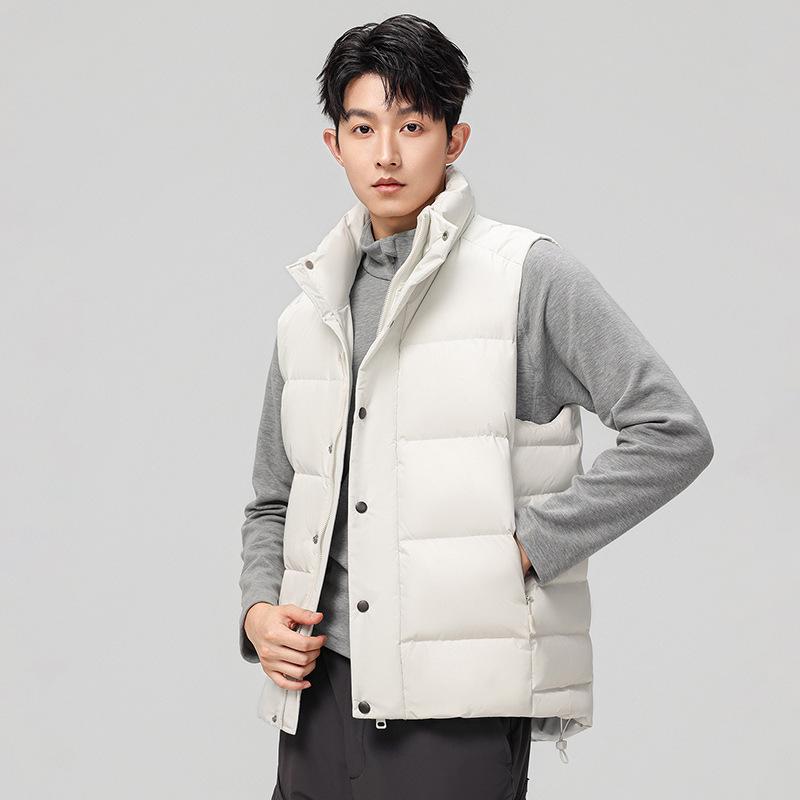 

Men s Casual Down Vest - Solid Color, Warm, Loose Fit for Autumn/Winter Fashion L