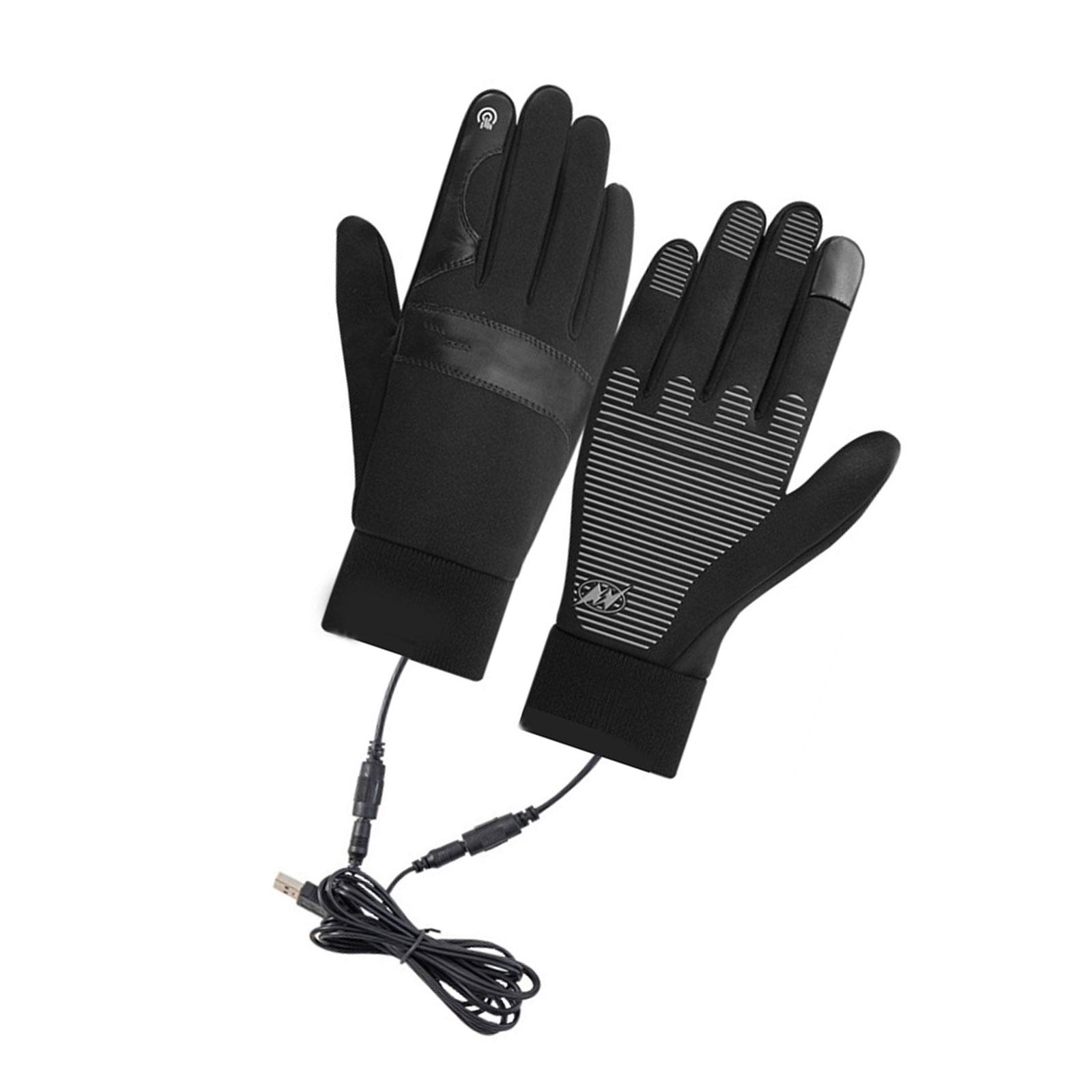 

1 Pair USB Powered Heating Knitting Heating Mittens Winter Washable Hands Warmer USB Heated Gloves for Men and Women M