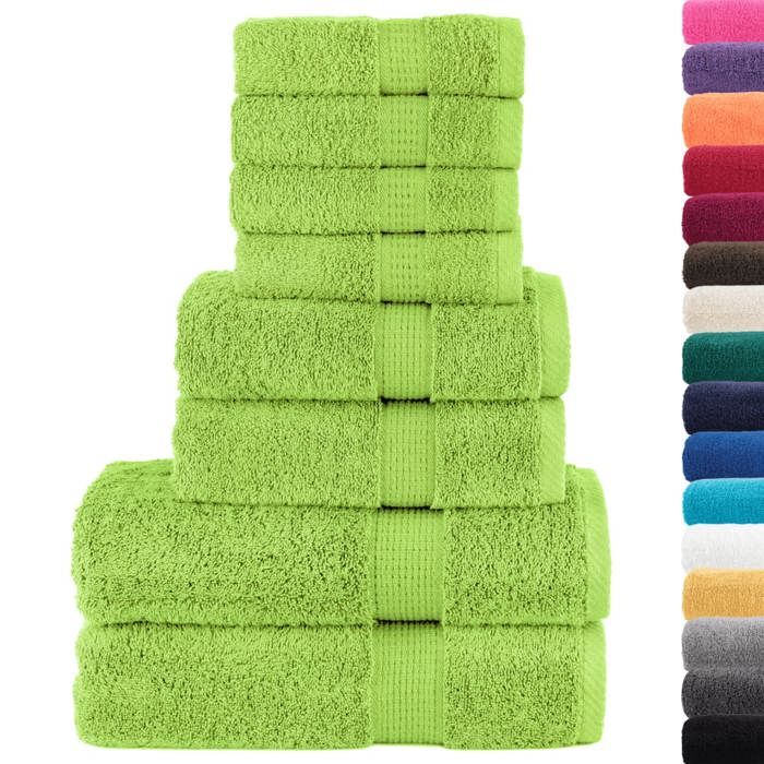 VidaXL Ensemble de Serviettes de Qualité Supérieure 8 pcs, Essuie-mains, Serviettes de Douche, Draps de Bain, Serviettes 137551