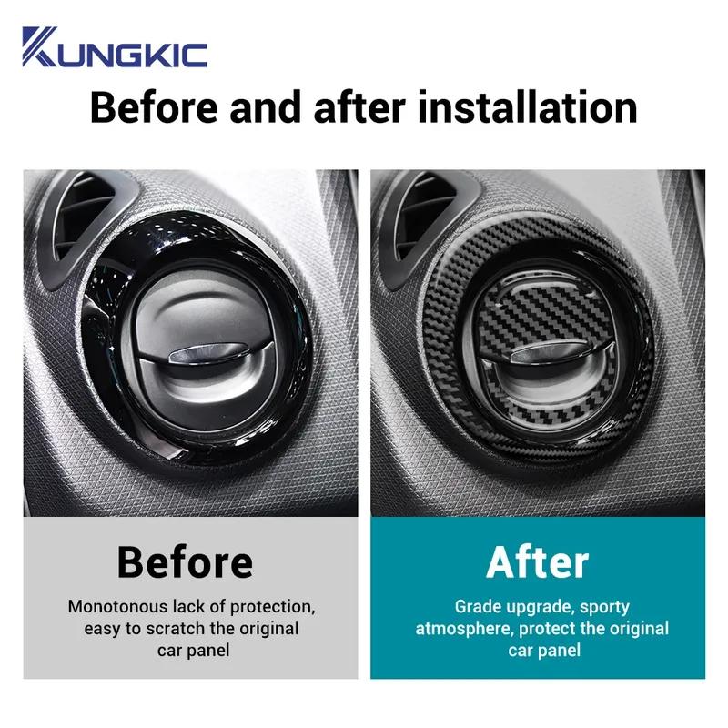 Soft Carbon Fiber Sticker LHD RHD For Renault Clio 3 2013 2014 2015 2016 2017 2018 Car Sides of Center Console Outlet Frame Trim