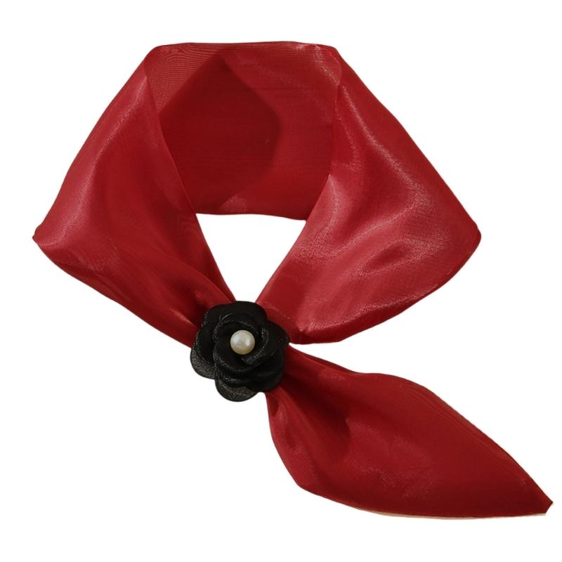 Adjustable Flower Neckerchief Removable Soft Touches Polyester Neck Wrap for Daily Wear Or Occasion