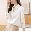 Simplicity, high-end sense, white satin shirt, women's professional interview shirt, design sense, niche top