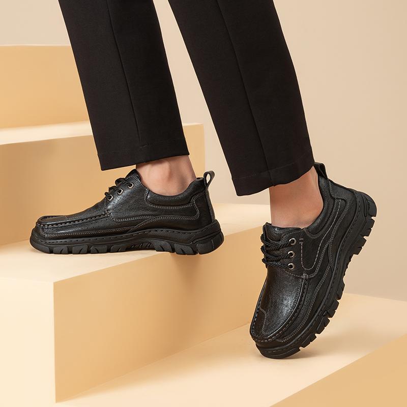 Leather Casual Shoes Men's Lace Up Shoes Outdoor Walking Shoes Office Men's Dress Shoes Sneakers