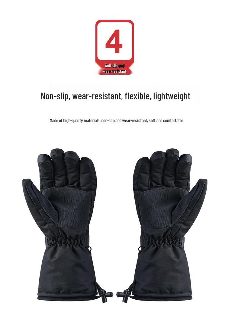 Cross-Border Winter Electric Heated Cycling and Ski Gloves with Touchscreen Capability