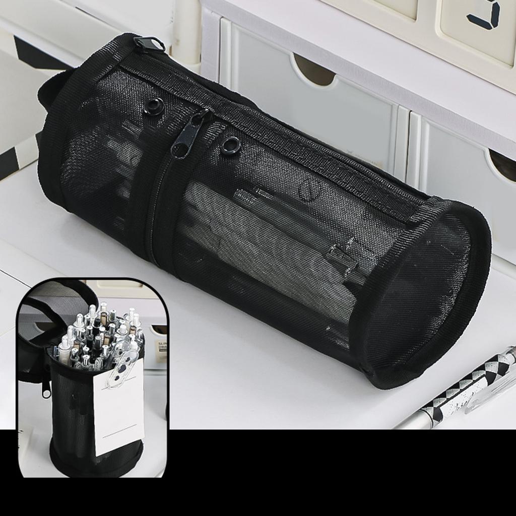 Simple Pencil Case Clear Pencil Bag Large Capacity Pen Case Pen Pouch Cylindrical Pen Bag Pencil Organisers for School