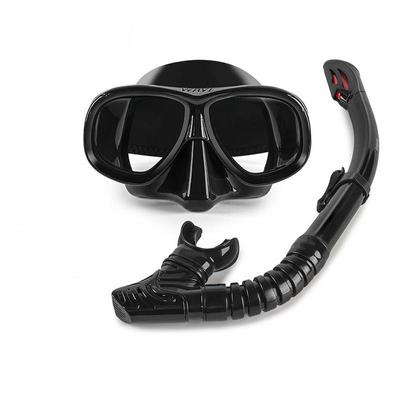 Wave Pro Snorkel Set: Silicone Dry Snorkel & Large Frame Prescription Diving Mask