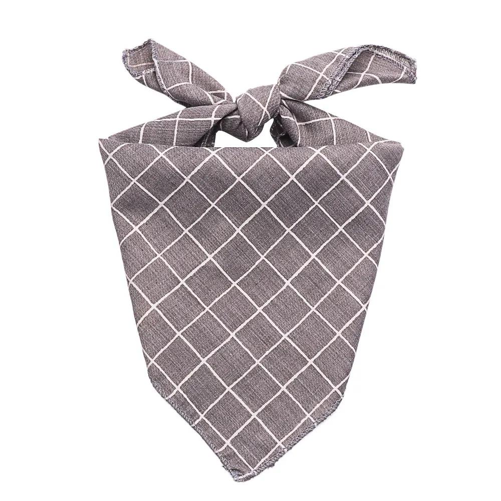 Pet Bandanas Plaid Dots Style Cotton Washable Dog Bandanas Scarf Bowties Collar Pet Square Bib For Puppies Kittens