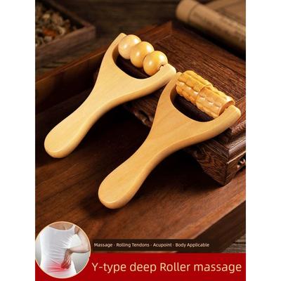 Solid Wood Ball Massager Dredging Meridian Gadget Universal for Entire Body Roller Arm Finger Leg Massage Brush