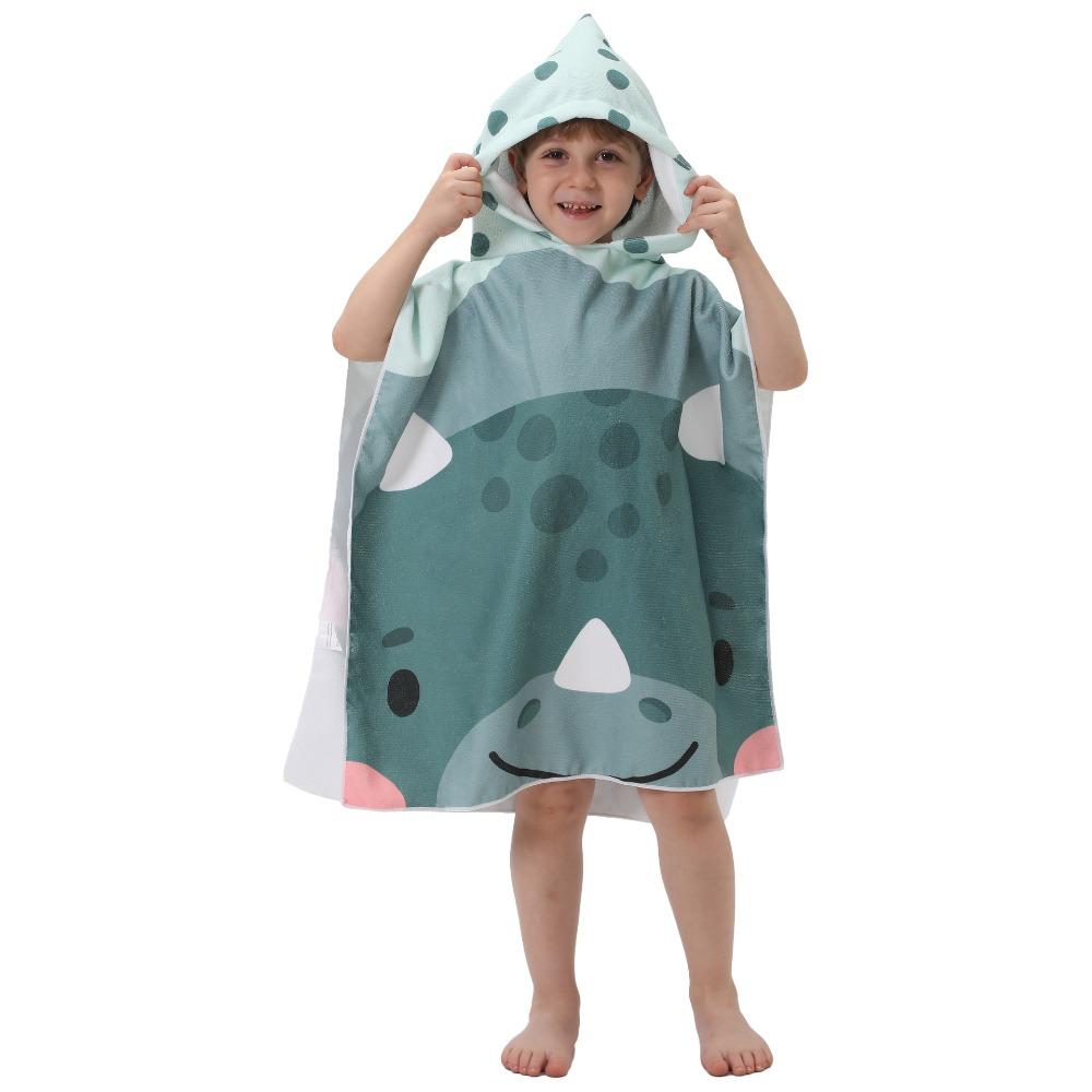 Prinzessin Dinosaurier Kinder Kapuzenbadetuch Mikrofaser Jungen Mädchen Strandtücher Meer Surfen Schnelltrocknend Surfponcho Bademantel Kind Anime