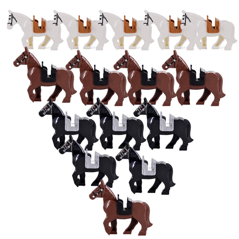 Medieval Zoo Building Blocks Character Accessories Mounts Animals Deer Elephants Camels Wolves Warhorses Bricks Toy Gifts K080