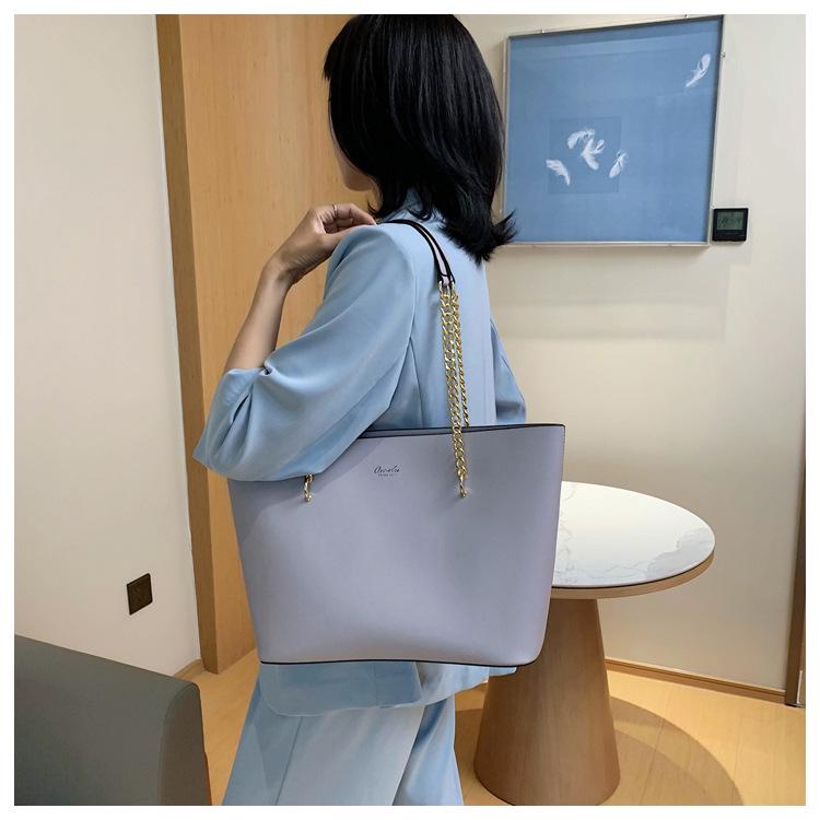 2025 Spring/Fall Women's Large Capacity Korean Style Chain Shoulder Tote - Fashionable, Versatile, Commute Bag