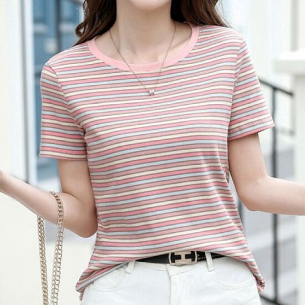 Navava Men Casual STriped Round Neck ShorT Sleeve T shirT nT2305