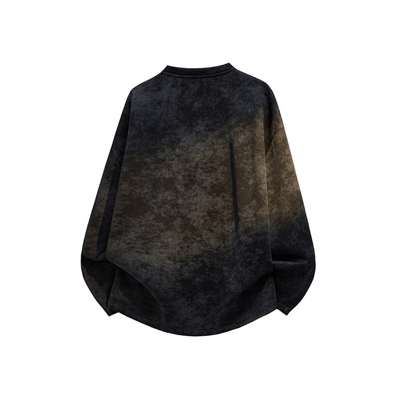 Autumn And Winter Men'S Tie-Dye Rivet Half-Zipper Sweater Men'S Casual Loose Sweater Men