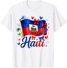 Haiti Flag Day Shirt Women Haitian Flag Outfit Ayiti Heritage Tee Retro Haiti Clothing Gift Patriotic Republic of Haiti Women Graphic Top