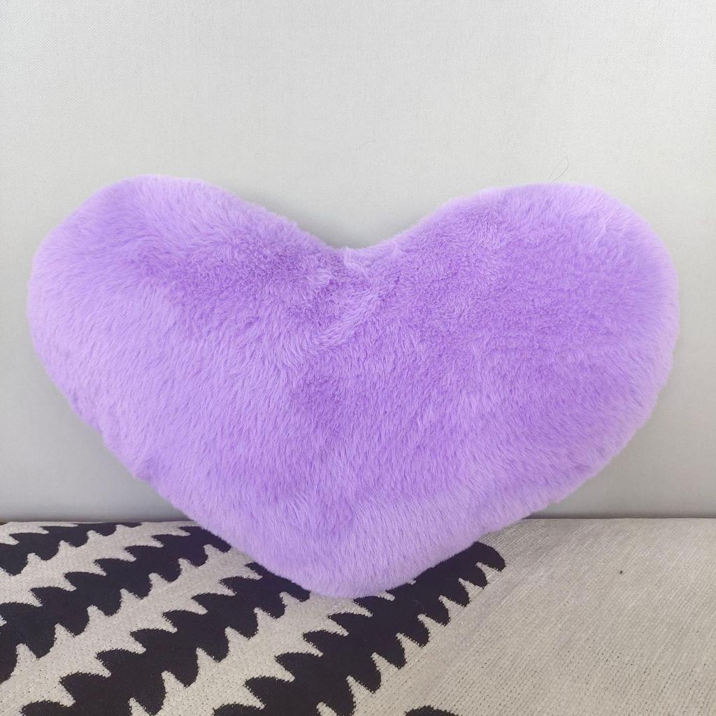Heart-Shaped Imitation Rabbit Fur Pillow - Decorative Sofa & Bedside Cushion
