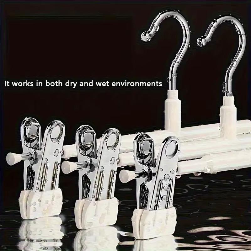 12Pcs Adjustable Metal Hangers With Clips, Non-Slip Space-Saving For Pants/Skirts & All Garments, Keep Clothes Tidy & Organized