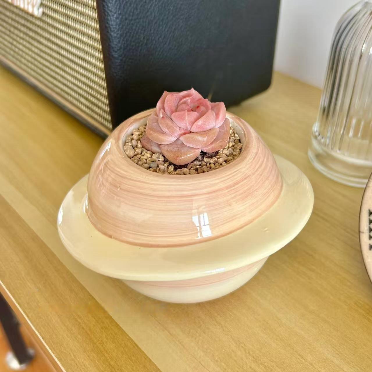 

Planet Succulent Pot Creative Universe Cute Design Decoration Plant Ceramic Vase Living Room Countertop Decoration Planet Vase
