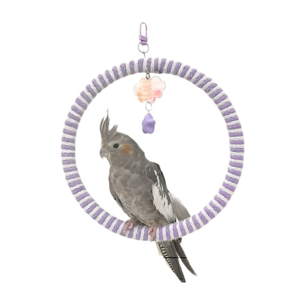 Wear-Resisting Bird Toy Swing Hanging Parrot Perch Multi-Function Parrot Swing Ring  Cockatiel