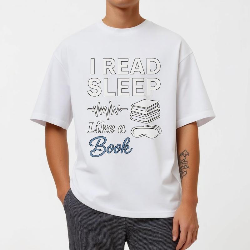 Anime ONeck Unisex Tshirt Streetwear Summer Boys T Shirt I Read Sleep Like A Book Short Sleeve Street Wear O Neck Top Tees